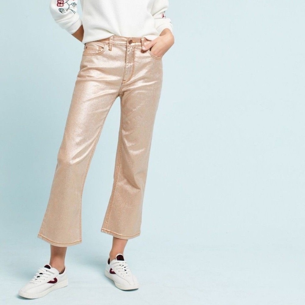 Anthropologie Pilcro Coated  Cropped Jeans Sz 27